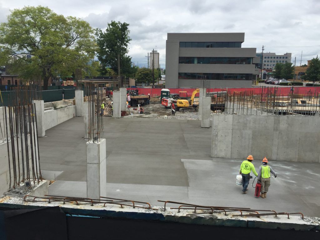 Oakley Construction commercial concrete crew working on a Nashville job site for large-scale development