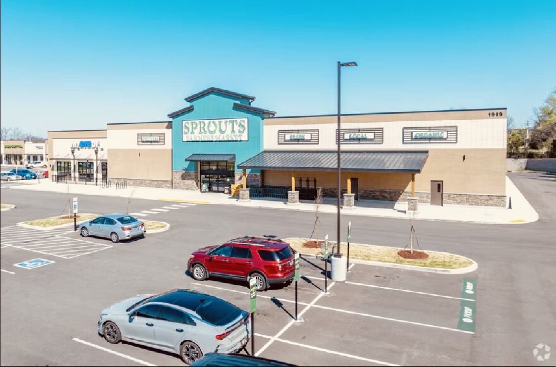 Completed commercial concrete job at Everette Dowsn Retail Center near Nashville TN